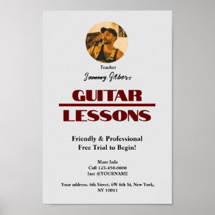 Guitar Teacher Advertising Poster