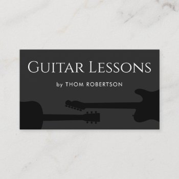 Guitar Teacher  Black Business Card by sm_business_cards at Zazzle