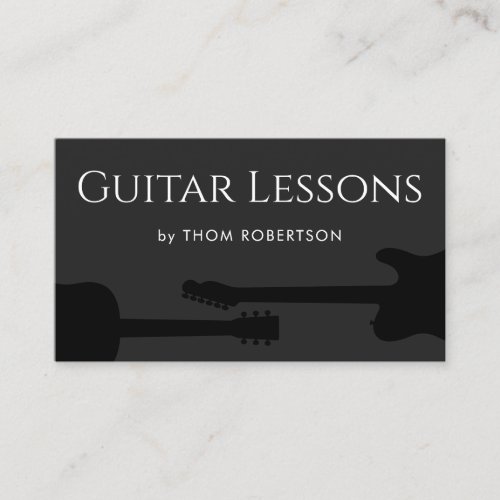 Guitar Teacher  Black Business Card