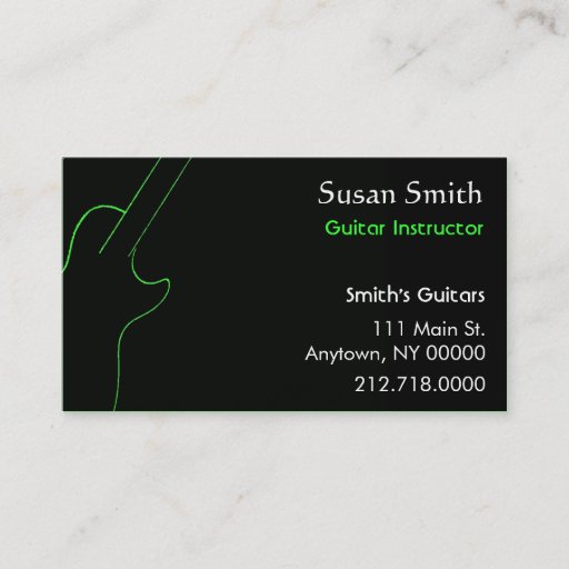 Customizable Guitar Teacher Business Card