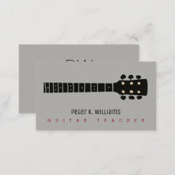 guitar teacher business card with guitar-neck