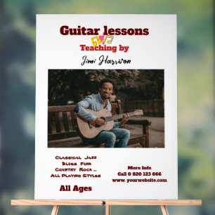 Guitar Teacher Customized Acrylic Sign