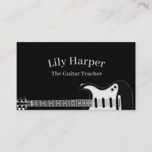 Guitar Teacher  Electric  Acoustic Lessons Busin Calling Card