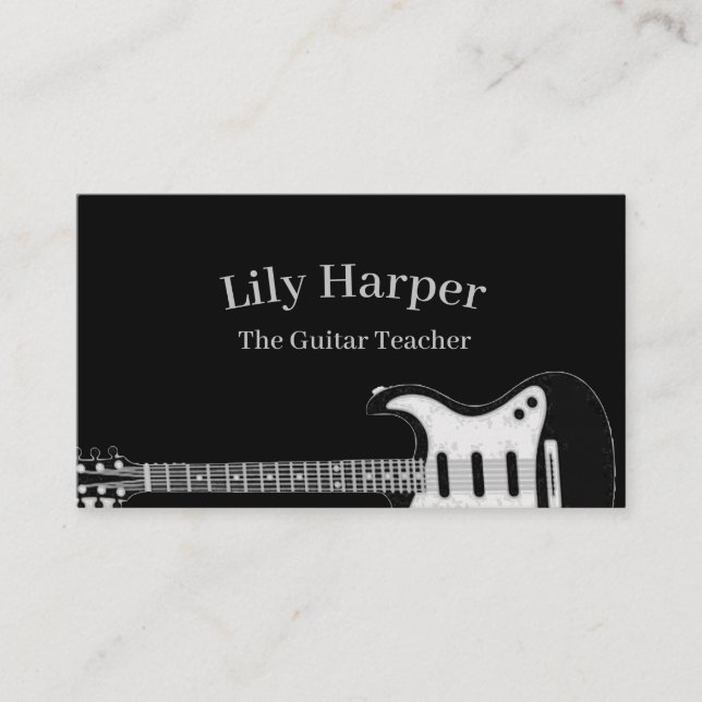 Guitar Teacher | Electric & Acoustic Lessons Busin Calling Card (Front)