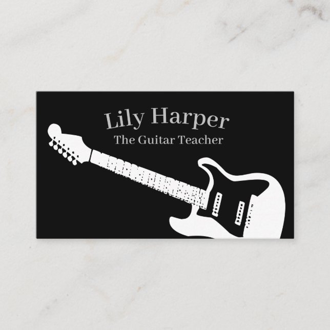 Guitar Teacher | Electric & Acoustic Lessons Busin Calling Card (Front)