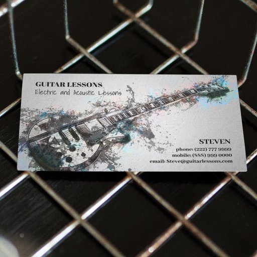 Customizable Guitar Teacher | Electric &amp; Acoustic Lessons Business Card