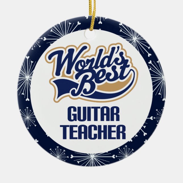 Guitar Teacher Gift Ornament (Front)