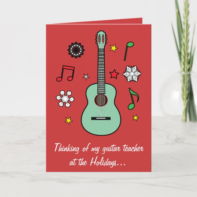 Guitar Teacher Holiday Card (Front)