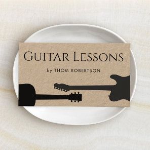 Guitar Teacher  Kraft Business Card