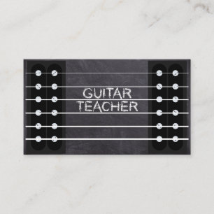 Guitar Teacher Lessons Music Instructor Cool Chalk Business Card