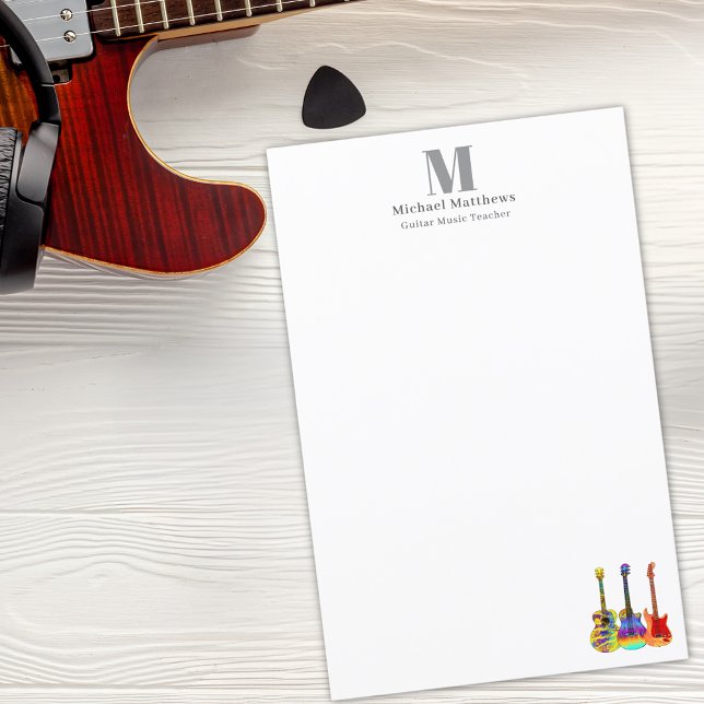 Guitar Teacher Music Lessons Custom Business (Guitar teacher music business custom stationary )