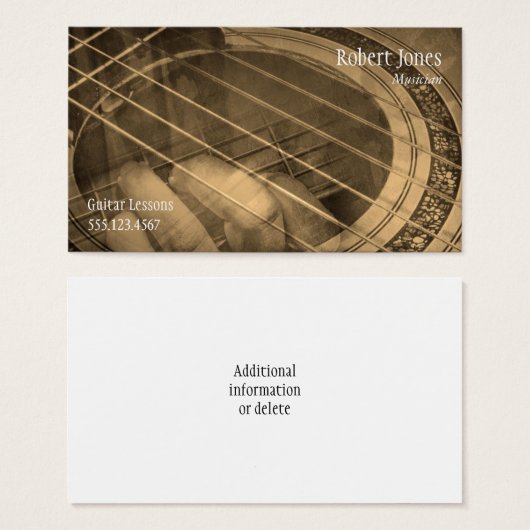 Guitar teacher music lessons instruction (Front & Back)