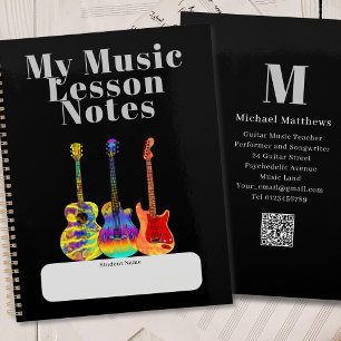 Guitar Teacher Music Lessons Student Custom Planner