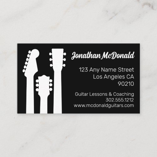 Guitar Teacher Musician Guitarist Rock Band Music Business Card