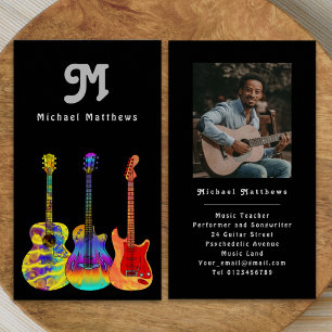Guitar Teacher Professional Musician Photo Business Card
