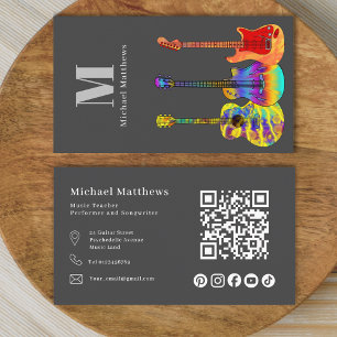Guitar Teacher QR Code and Social Media Business Card