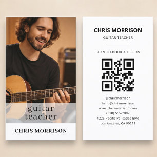 Guitar Teacher QR Code Photo Business Card