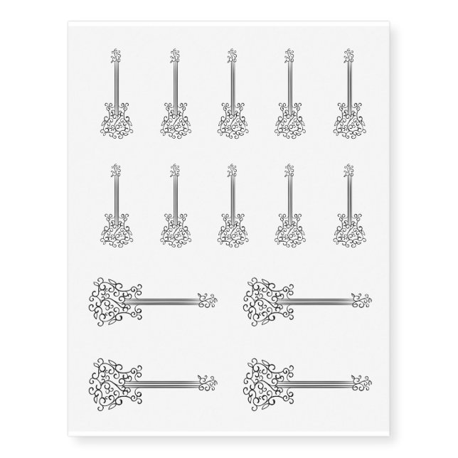 Guitar Temporary Tattoos (Front)