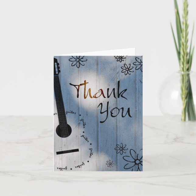 Guitar Thank You Note Card (Front)