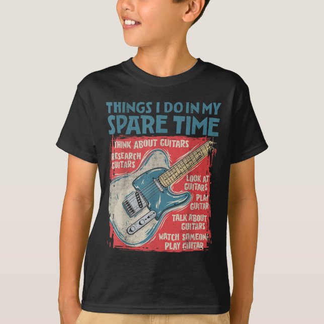 Guitar Things I Do In My Spare Time Funny Electric T-Shirt (Front)