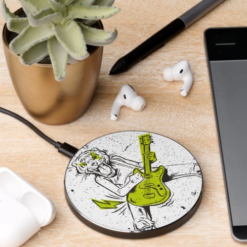 Guitar tiger design wireless charger 