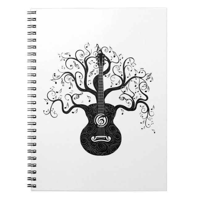 Guitar tree of life and music notes notebook (Front)