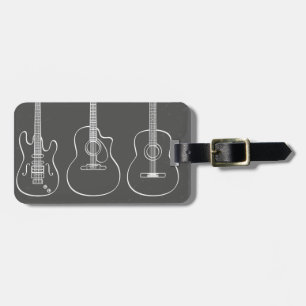 Guitar trio retro grunge music luggage tag