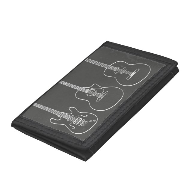 Guitar trio retro grunge music trifold wallet (Bottom)