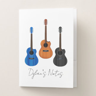 Guitar Trio Spiral Photo Notebook Pocket Folder
