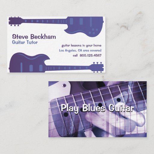 Customizable Guitar Tutor Business Card