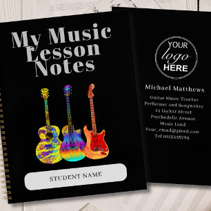 Guitar Tutor Custom Student Music Lesson Notebook