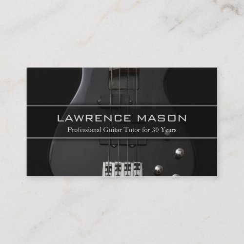 Guitar Tutor Photo of Bass Guitar _ Business Card