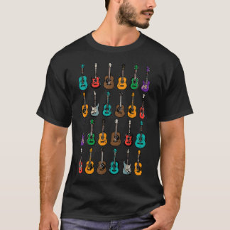 Guitar Types Colorful Cute Guitarist T-Shirt