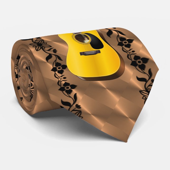 GUITAR-VINE ON BRASS NECK TIE (Rolled)