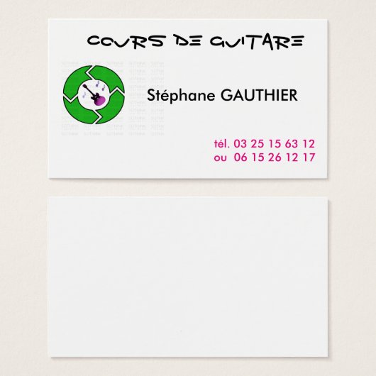 GUITAR VISIT CARD (Front & Back)