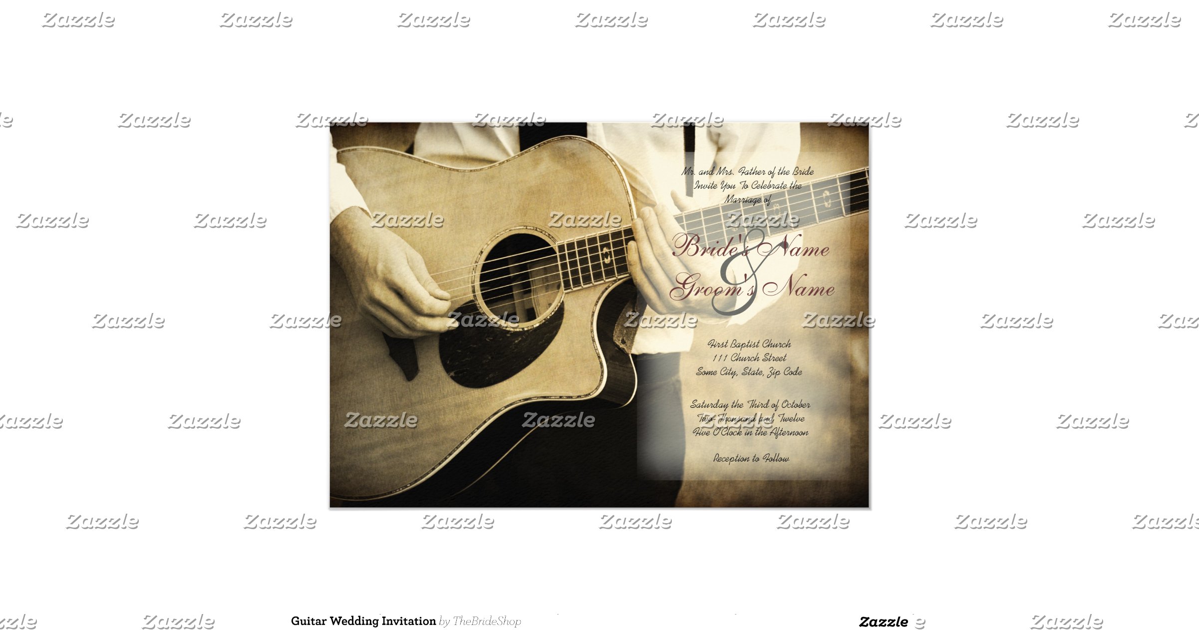 Guitar Wedding Invitations 5