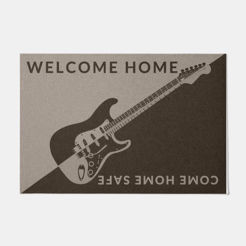 Guitar Welcome Home Come Home Safe Retro Doormat