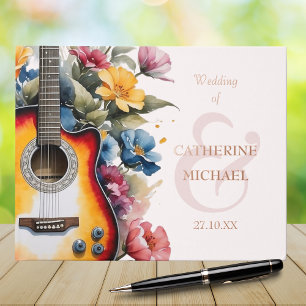 Guitar Wildflower Ampersand Musical Wedding Foil Guest Book