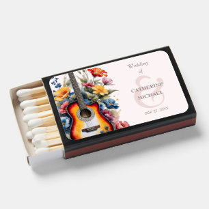 Guitar Wildflower Ampersand Musical Wedding Matchboxes