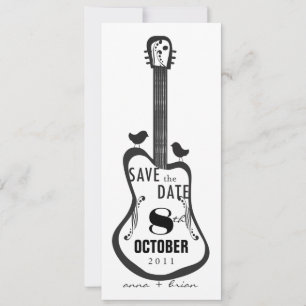 Guitar with Love Birds Save The Date