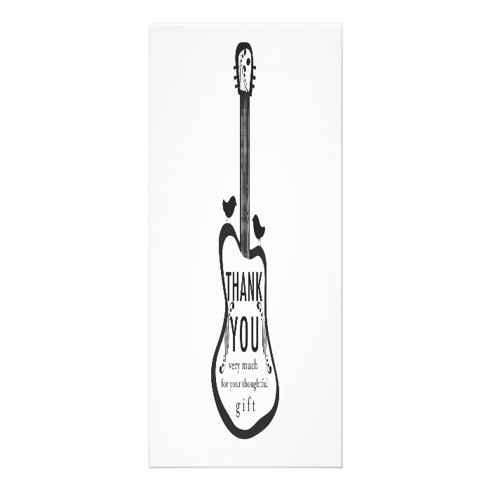 Guitar with Love Birds Thank You Note Personalized Announcements