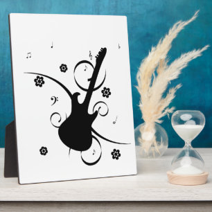 Guitar With Musical Notes Plaque