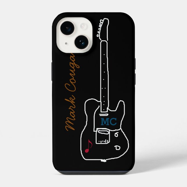 guitar with name iphone case (Back)