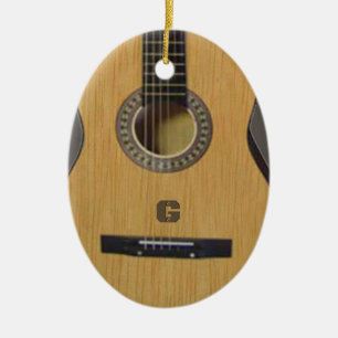 Guitar with (or without) your Initial(s) Ceramic Ornament