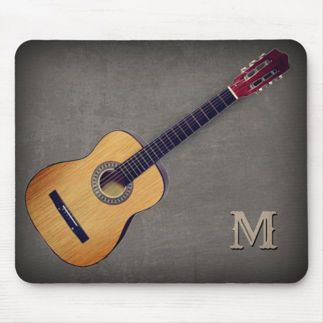 Guitar with (or without) your Initial(s) Mouse Pad (Front)