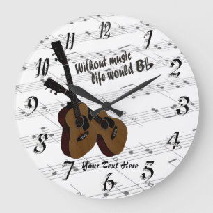Guitar Without Music Life Would B Flat Wall Clock