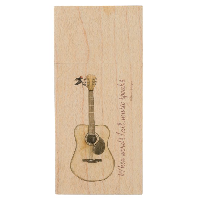 Guitar wood flash drive (Front Vertical)