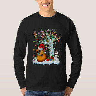 Guitar X-mas Lighting Santa's Hat Guitar Lovers Ch T-Shirt