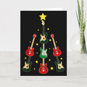 Guitar Xmas Tree Musical Guitar Lovers Guitarist C Card