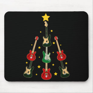 Guitar Xmas Tree Musical Guitar Lovers Guitarist C Mouse Pad